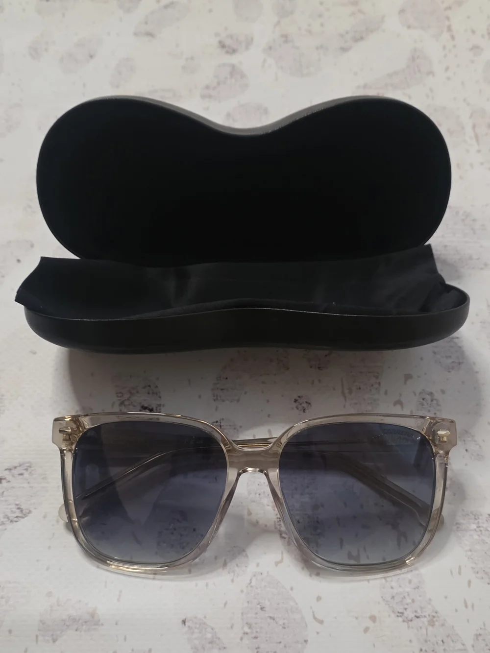 Carrera Women's Clear Frame Sunglasses with Blue Gradient Lenses